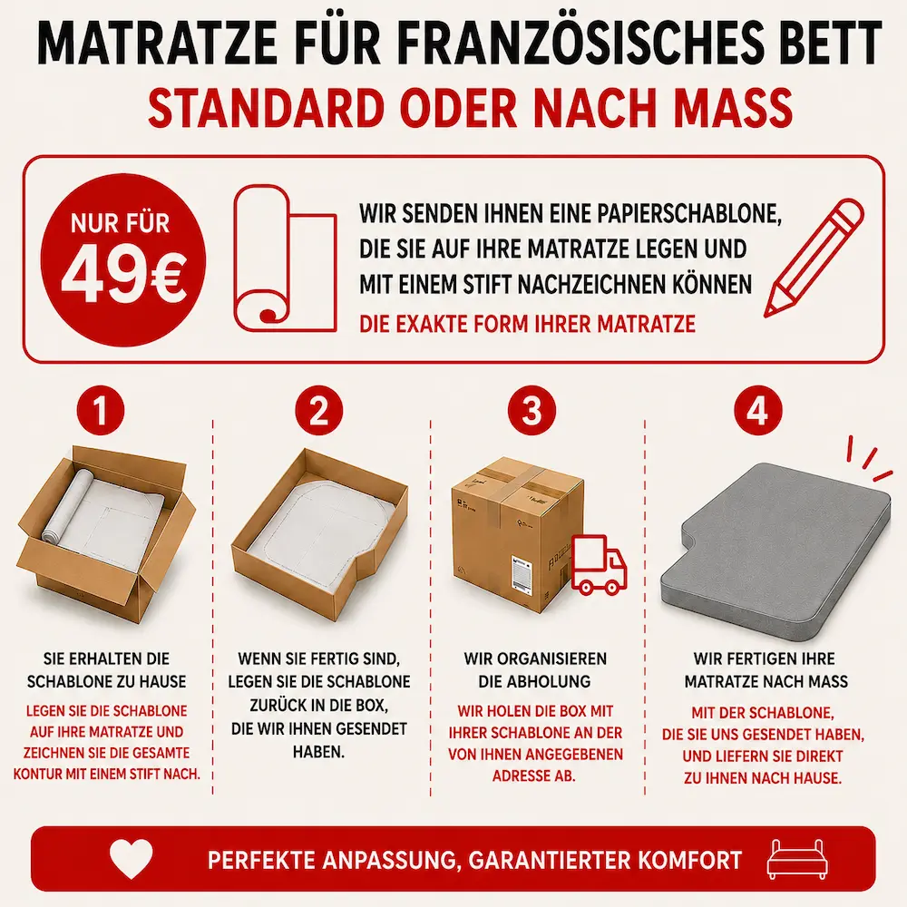 Matratze für das französische Bett im Wohnmobil