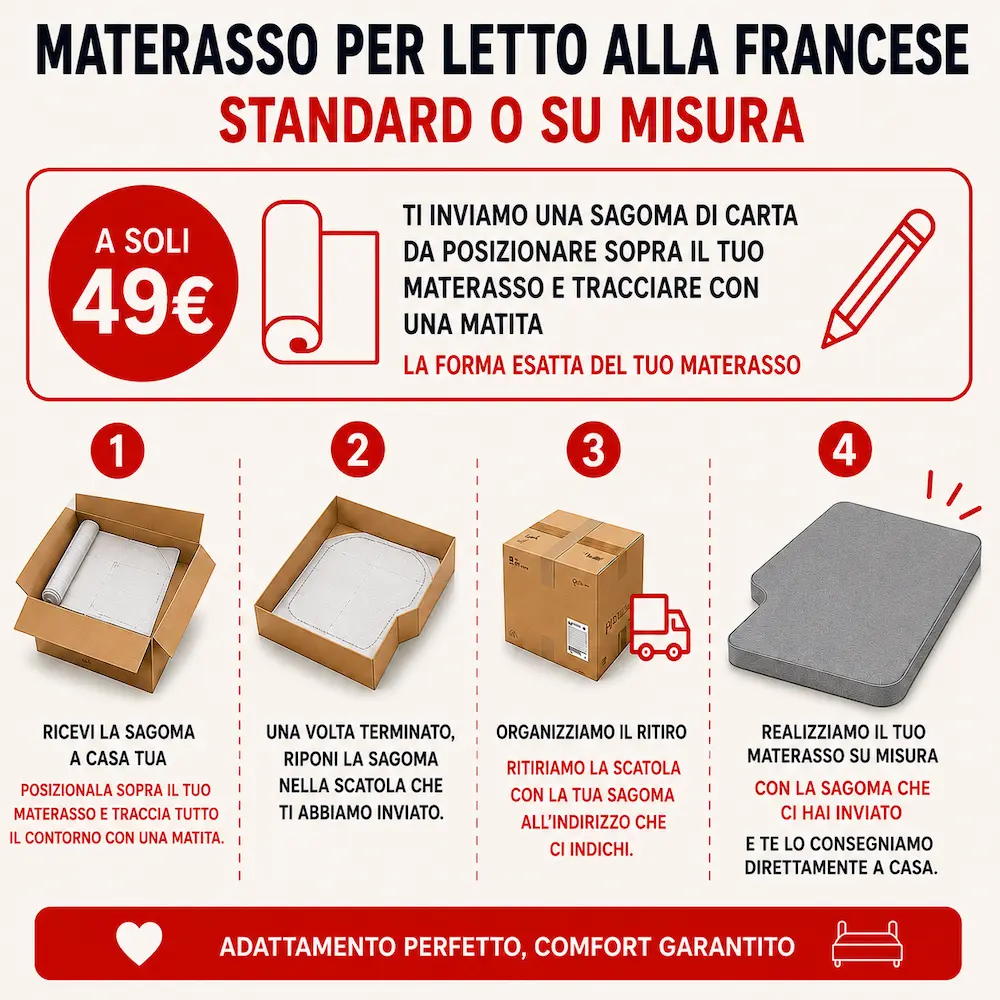 Materasso per letto alla francese in camper