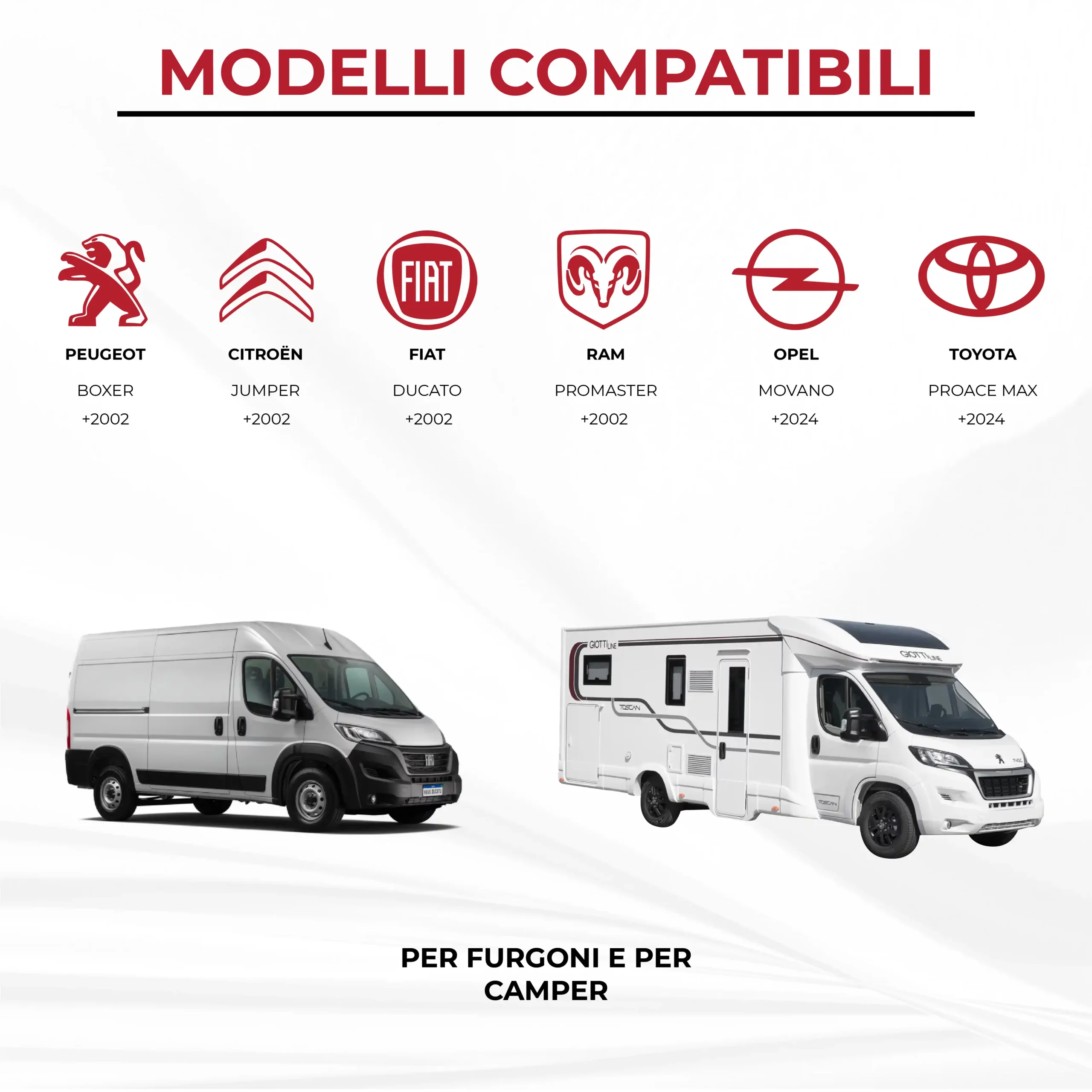 Letto anteriore per Fiat Ducato, Boxer, Jumper, Proace Max, Movano (+2002) - immagine 7